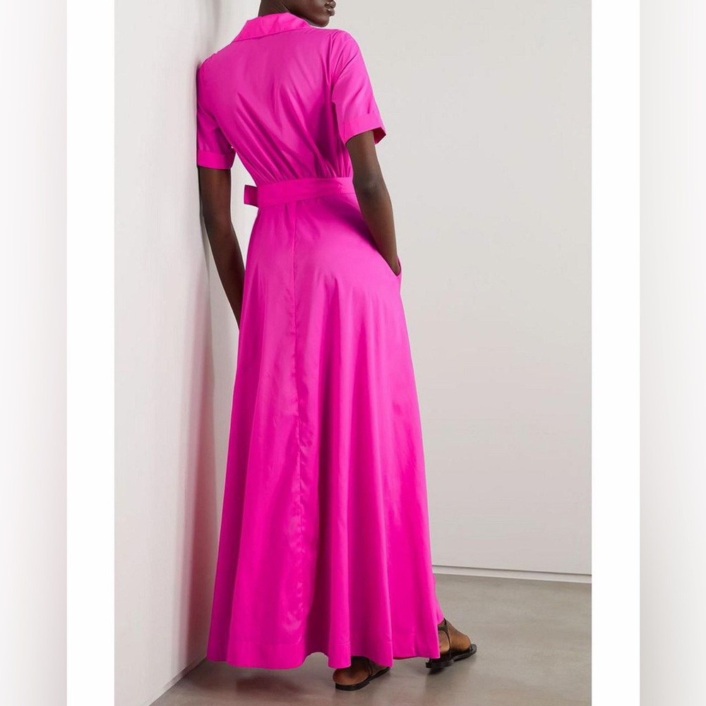 Staud Shirt Dress Millie Pink Maxi Dress Fits Size 4 BNWT - Picture 5 of 10